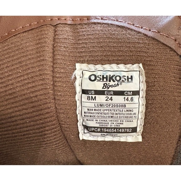 Toddler Girls' OshKosh B'gosh Size 8 Riding Boots – Brown Zip-Up Closure EUC - Picture 8 of 9